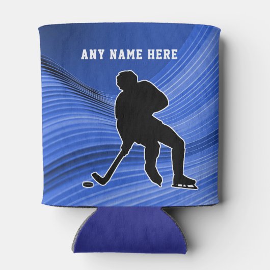 Hockey Pride speler op blauwe achtergrond Personal Blikjeskoeler (Achterkant)