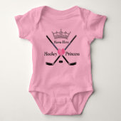 Hockey Princess Baby Girl Hockey Clothes met NAAM Romper (Voorkant)