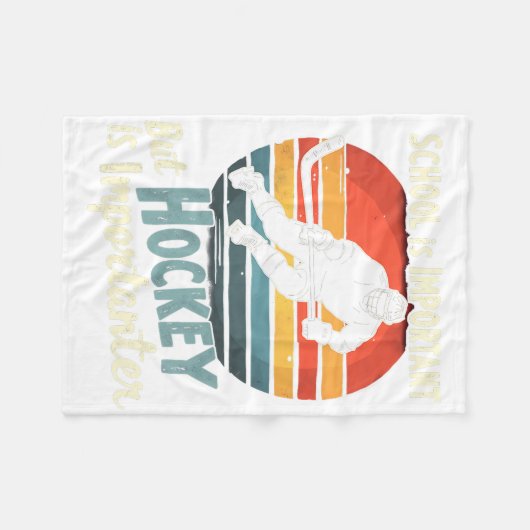 Hockey Priority Over School Funny  Fleece Deken (Voorkant (Horizontaal))