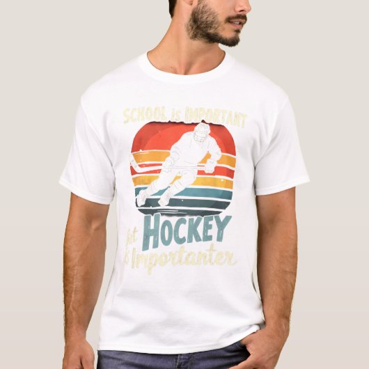 Hockey Priority Over School Funny  T-shirt (Voorkant)