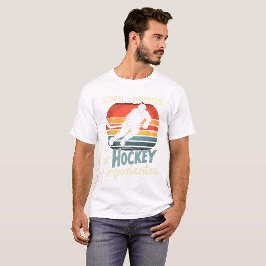 Hockey Priority Over School Funny  T-shirt (Voorkant volledig)