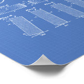 Hockey Puck 1940 Patent Art - Blauwdruk Poster (Hoek)