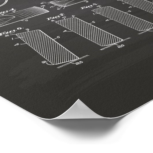 Hockey Puck 1940 Patent Art - Chalkboard Poster (Hoek)