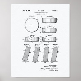 Hockey Puck 1940 Patent Art - Witboek Poster