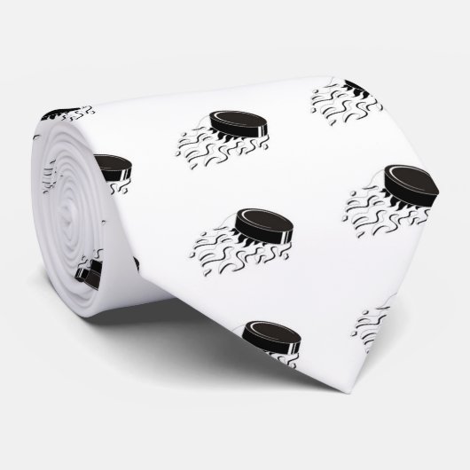 hockey puck 2 nectie stropdas (Opgerold)