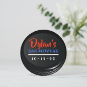 HOCKEY PUCK Bar Bat Mitzvah Gift Sticker Kaart (Staand voorkant)