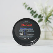 HOCKEY PUCK Bar Bat Mitzvah Uitnodiging (Staand voorkant)