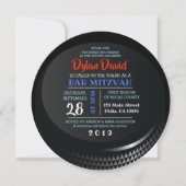 HOCKEY PUCK Bar Bat Mitzvah Uitnodiging (Voorkant)