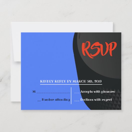 HOCKEY PUCK Bar Mitzvah Reply Card RSVP Kaartje (Voorkant)