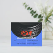 HOCKEY PUCK Bar Mitzvah Reply Card RSVP Kaartje (Staand voorkant)