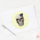 Hockey Puck in Skull Ronde Sticker (Envelop)