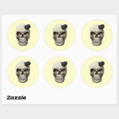 Hockey Puck in Skull Ronde Sticker (Vel)