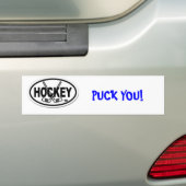 Hockey, PUCK JE! - Gepersonaliseerd Bumpersticker (Op auto)