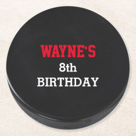 Hockey Puck Look Party Ronde Kartonnen Onderzetter