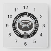 Hockey Puck Monogram Wall klok (Voorkant)