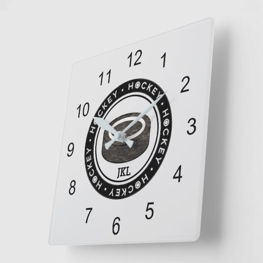 Hockey Puck Monogram Wall klok (Hoek)