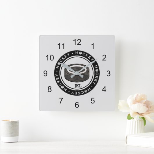 Hockey Puck Monogram Wall klok (Huis)