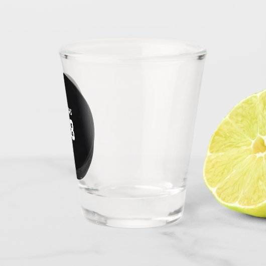 Hockey Puck Name and Number Personated Shot Glas (Rechts)