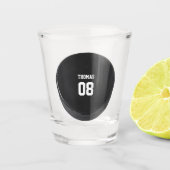 Hockey Puck Name and Number Personated Shot Glas (Voorkant)