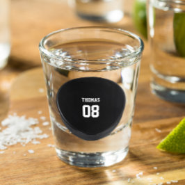 Hockey Puck Name and Number Personated Shot Glas