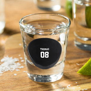 Hockey Puck Name and Number Personated Shot Glas