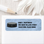 Hockey Puck op de Etiketten van het Adres van de T (Insitu)