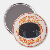 Hockey Puck op Fire Magneet (Voorkant / Achterkant)