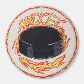 Hockey Puck op Fire Magneet (Voorkant)