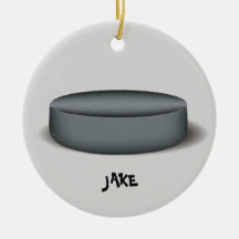 Hockey Puck Photo Ornament