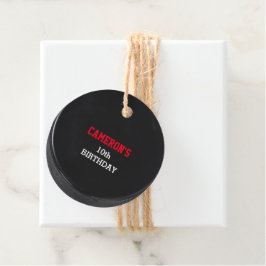 Hockey Puck Red Bedankjes Labels