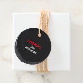 Hockey Puck Red Bedankjes Labels (In situ)