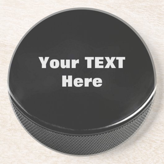 Hockey Puck Sandstone Drink Onderzetter (Voorkant)