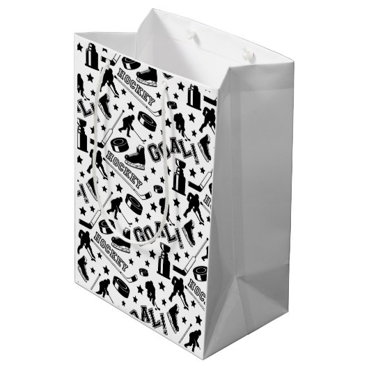 Hockey Puck Stick Goal Player Sports Ice Medium Cadeauzakje (Achterkant Gekanteld)