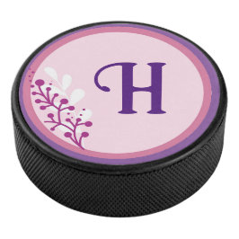 Hockey Puck- Uw initiaal toevoegen - Paarse Puck