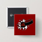 Hockey Puck Vierkante Button 5,1 Cm (Voorkant /achterkant)