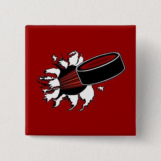 Hockey Puck Vierkante Button 5,1 Cm (Voorkant)