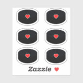 Hockey pucks met rode hart pack sticker (Vel)