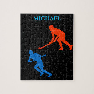 Hockey puzzel.  Persoonlijke naam. Legpuzzel