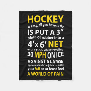 Hockey Quote Hockey is eenvoudig cadeau voor manne Fleece Deken