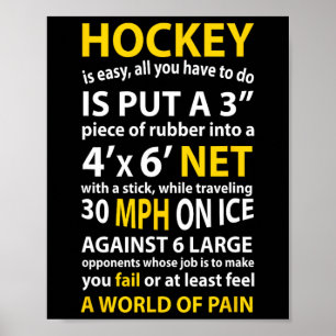 Hockey Quote Hockey is eenvoudig cadeau voor manne Poster