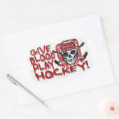 Hockey Red afspelen in bloed Ovale Sticker (Envelop)