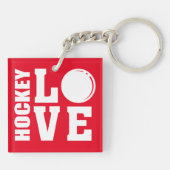 Hockey, Red Love, Hockey spelers Sleutelhanger (Achterkant)