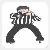 Hockey Referee Vierkante Sticker (Voorkant)