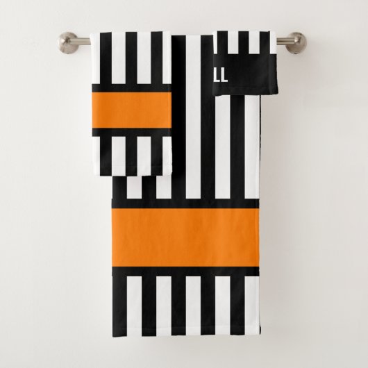 Hockey Reference Stripe Personalized Bath Towel Se Bad Handdoek (Insitu)