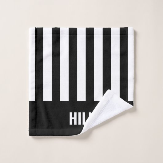 Hockey Reference Stripe Personalized Bath Towel Se Bad Handdoek (Wasdoekje)