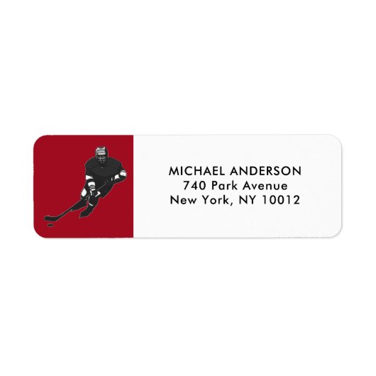 Hockey retour-adresetiketten etiket (Voorkant)
