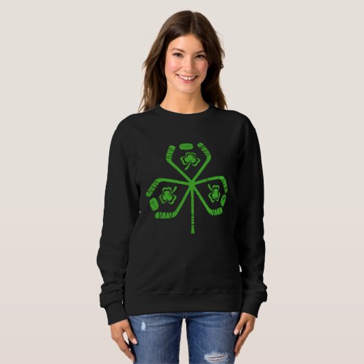 Hockey  Retro Shamrock Irish C St Patricks Day Trui (Voorkant volledig)