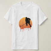 Hockey Retro Sunset Design T-shirt (Design voorkant)