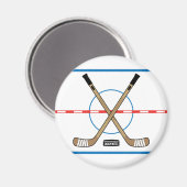 Hockey Rink Diagram Center Ice Hockey Sticks Magneet (Voorkant / Achterkant)