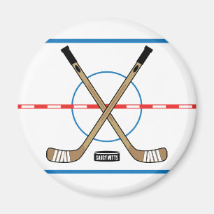 Hockey Rink Diagram Center Ice Hockey Sticks Magneet